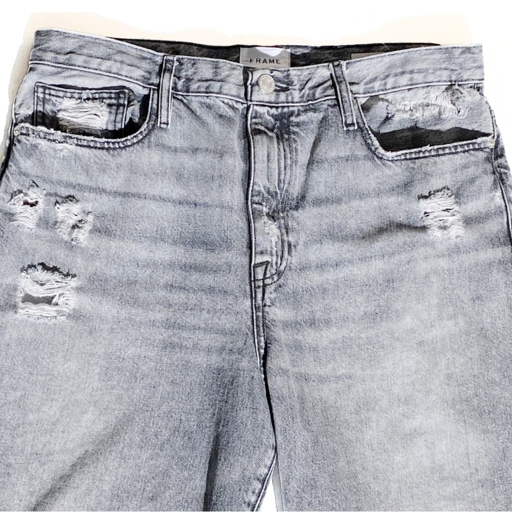 FRAME LE JANE CROP Women’s High Rise Cropped Distressed Jean Kallin Rips size 31 - Picture 7 of 11